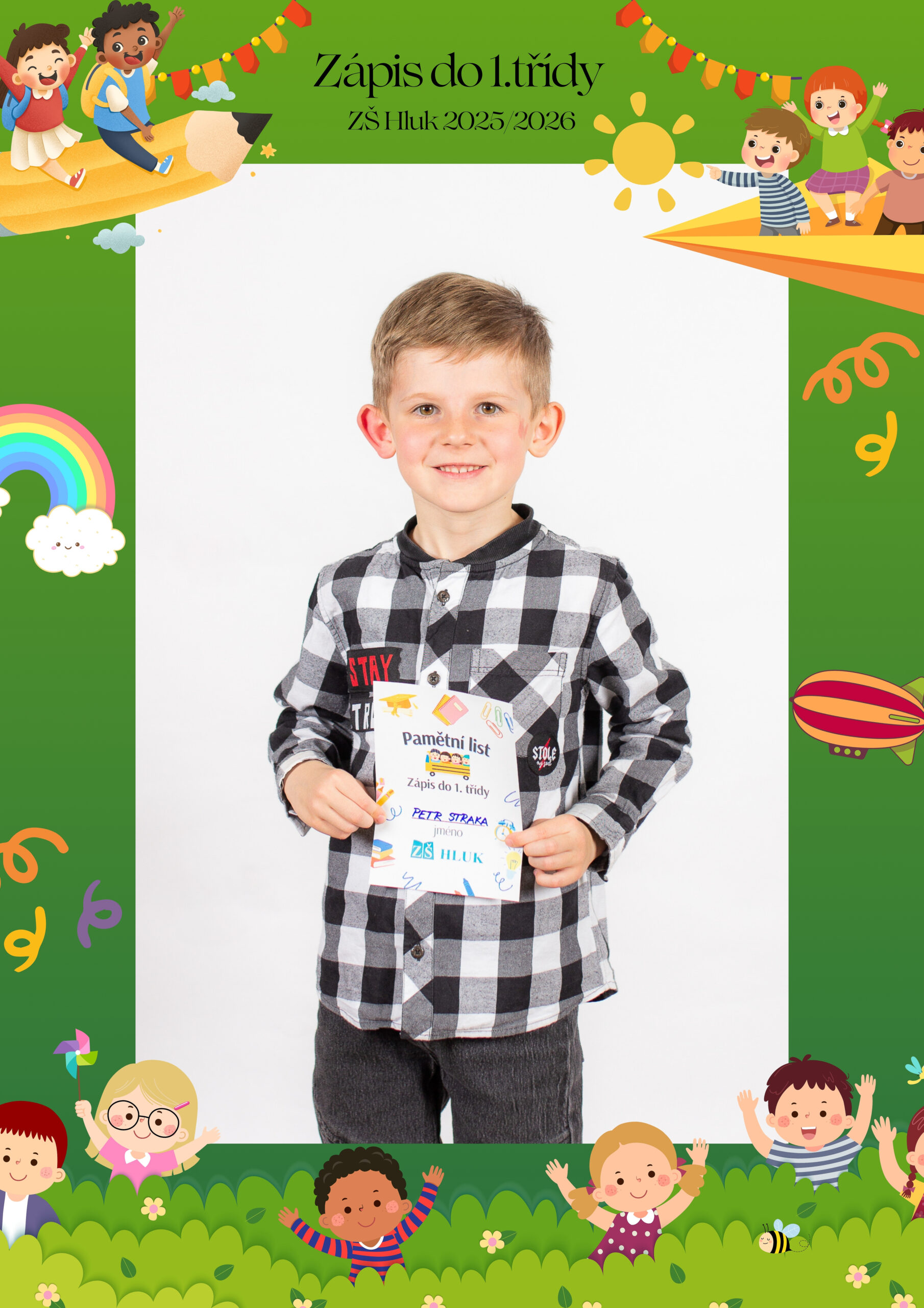 Green Colorful Illustrative Border Blank Background Document A4